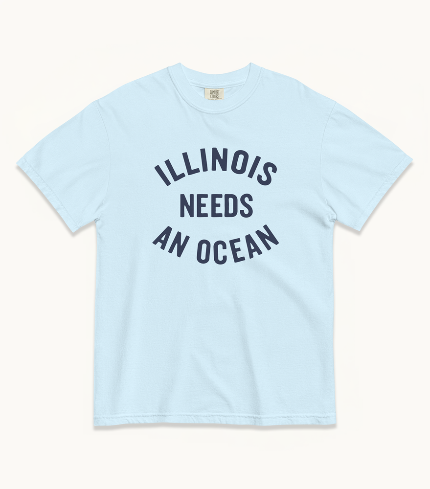 Illinois NEEDS AN OCEAN Tees (Ivory, Watermelon, Chambray)