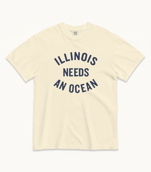 Illinois NEEDS AN OCEAN Tees (Ivory, Watermelon, Chambray)