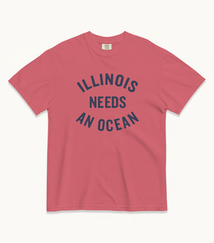 Illinois NEEDS AN OCEAN Tees (Ivory, Watermelon, Chambray)