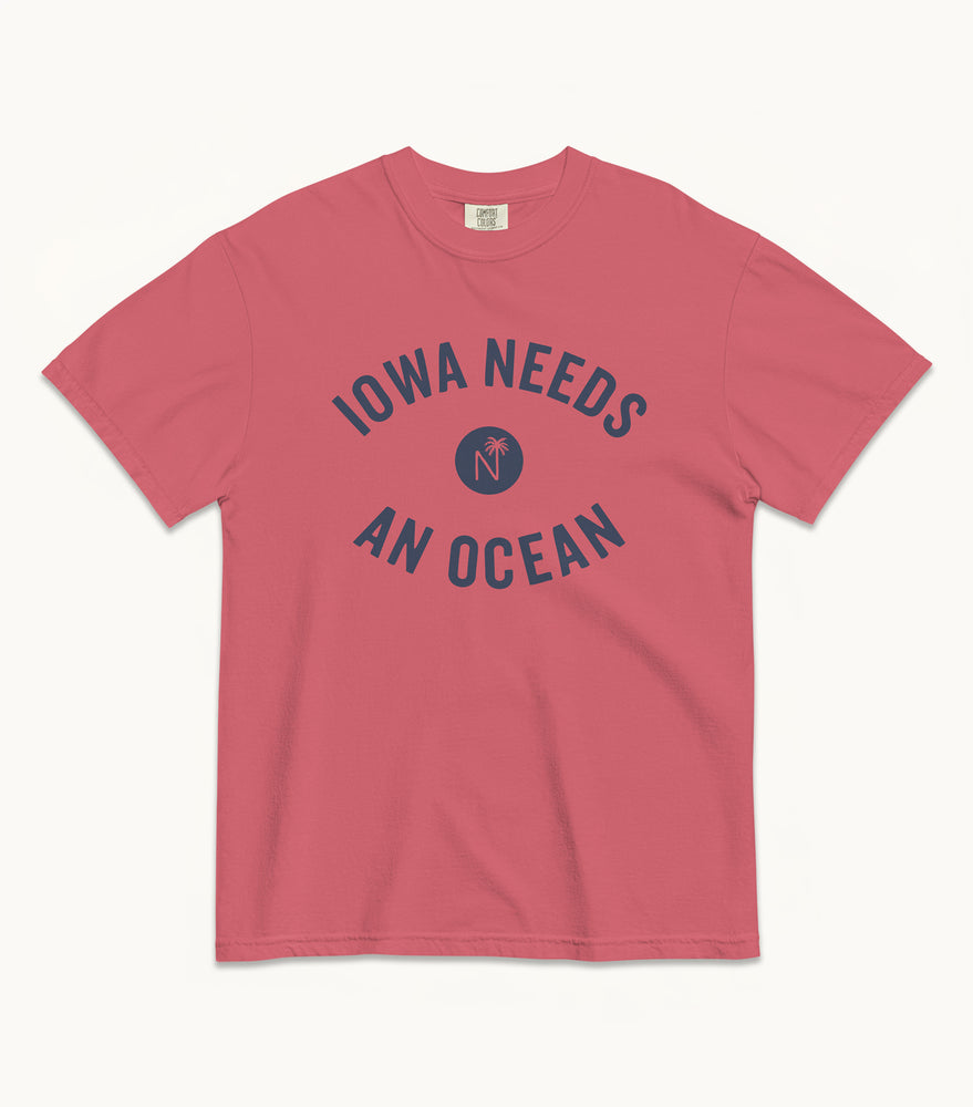 Iowa NEEDS AN OCEAN Tees (Chambray, Ivory, Watermelon)