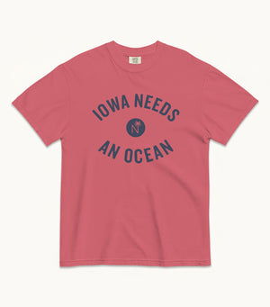 Iowa NEEDS AN OCEAN Tees (Chambray, Ivory, Watermelon)