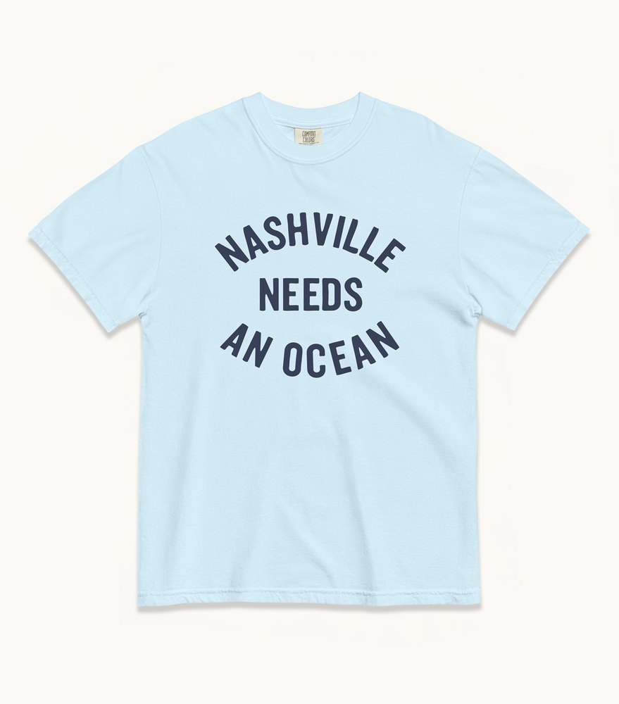 Nashville NEEDS AN OCEAN Tees (Ivory, Watermelon, Chambray)