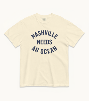 Nashville NEEDS AN OCEAN Tees (Ivory, Watermelon, Chambray)