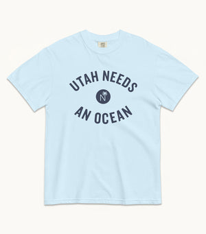 Utah NEEDS AN OCEAN Tees (Watermelon, Ivory, Chambray)